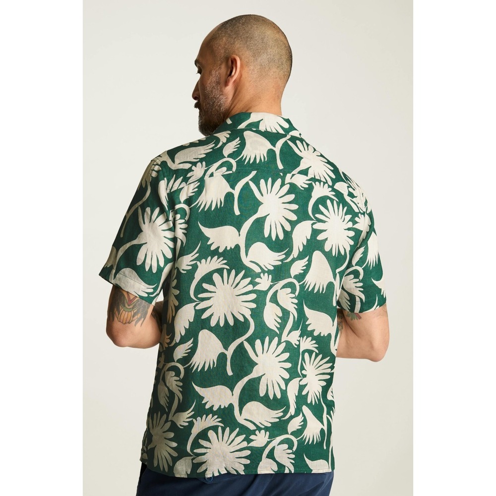 Bonobos Riviera Short Sleeve Shirt Green White Floral Camp Collar Mens M - Picture 4 of 8
